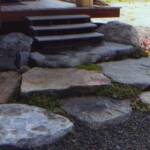 Boulders placed as steps