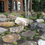 Boulders placed as a walking path